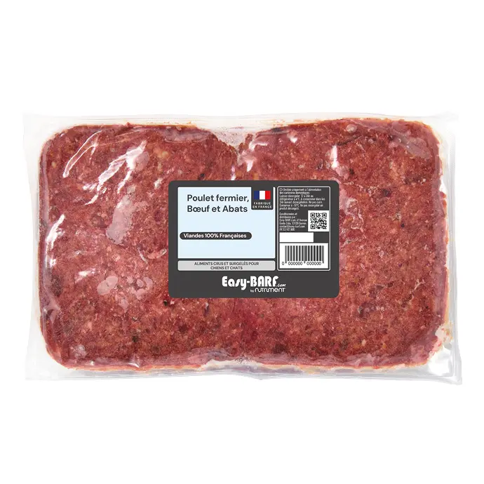Poulet fermier, boeuf, abats 10x2kg